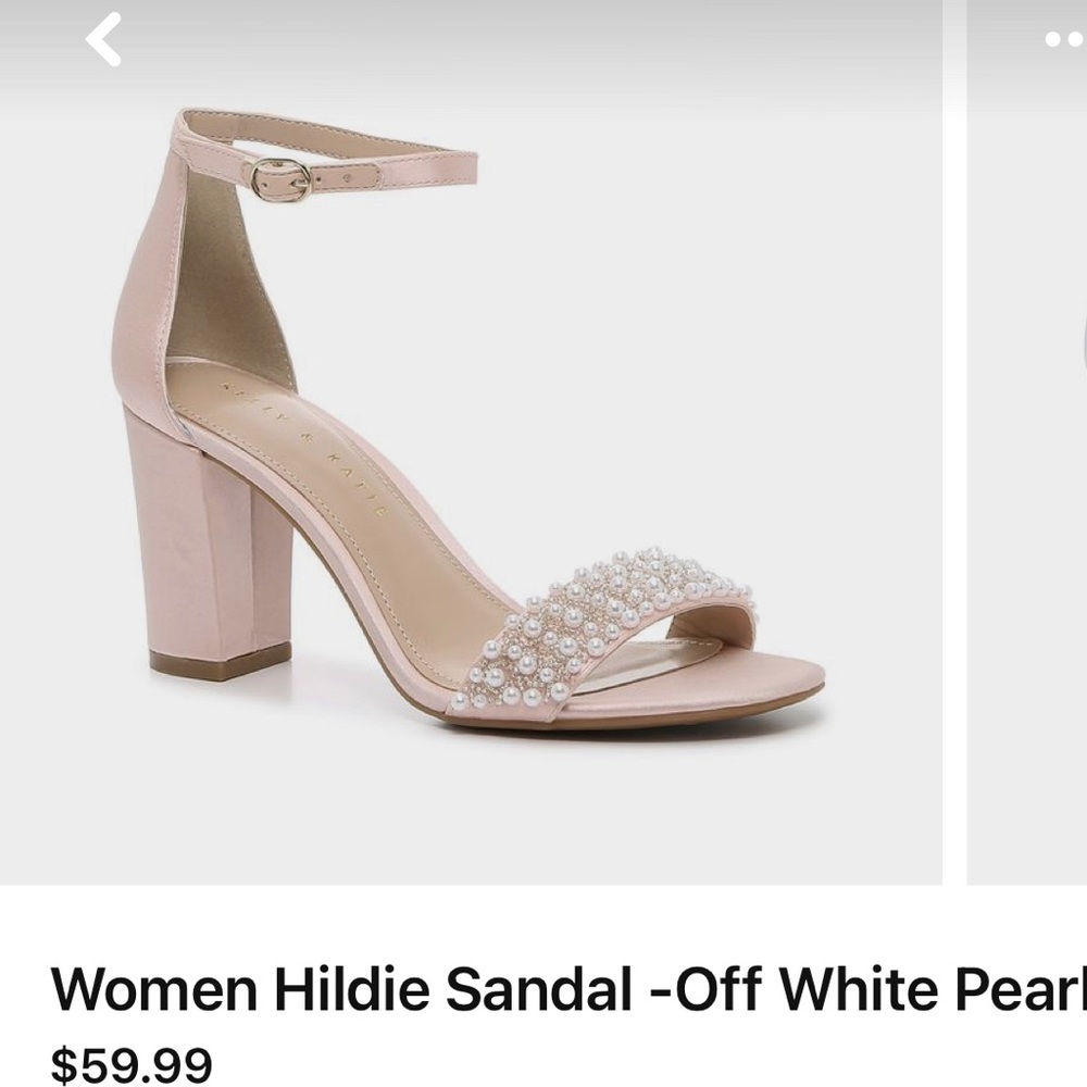 Kelly & Katie Hildie Pearl Sandal in Blush Satin